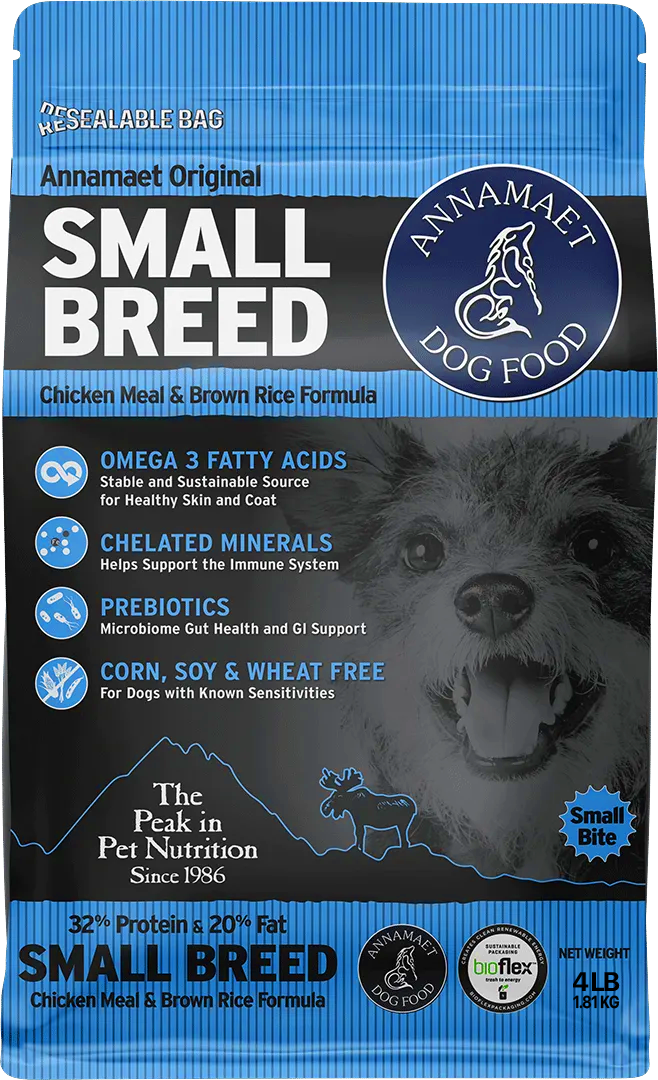 아나멧 스몰 브리드 4lb 1.81kg 포장 앞면과 SMALL BREED 제품명